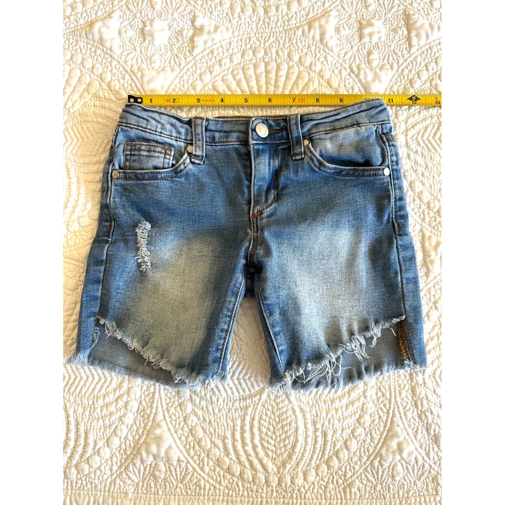 Joes Jeans Kids Girls Size 4 Distressed Frayed Hem Denim Shorts Blue - Picture 5 of 7